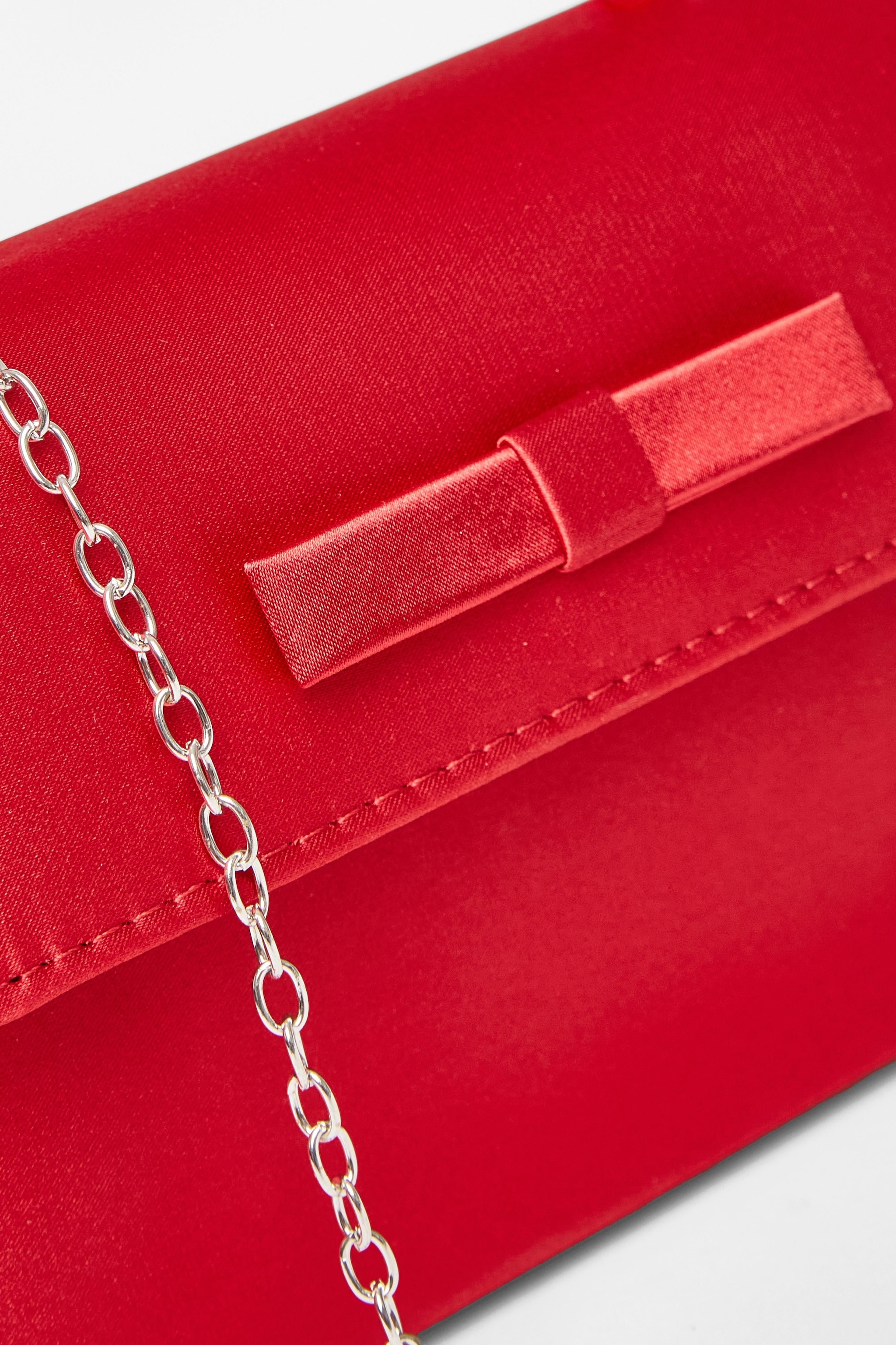 Quiz Red Bow Trim Top Handle Bag image 5