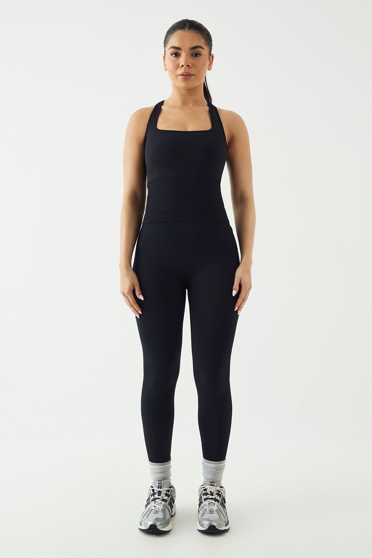 DSGN Studio DSGN Studio Corset Cross Back Sports Top Black image 5