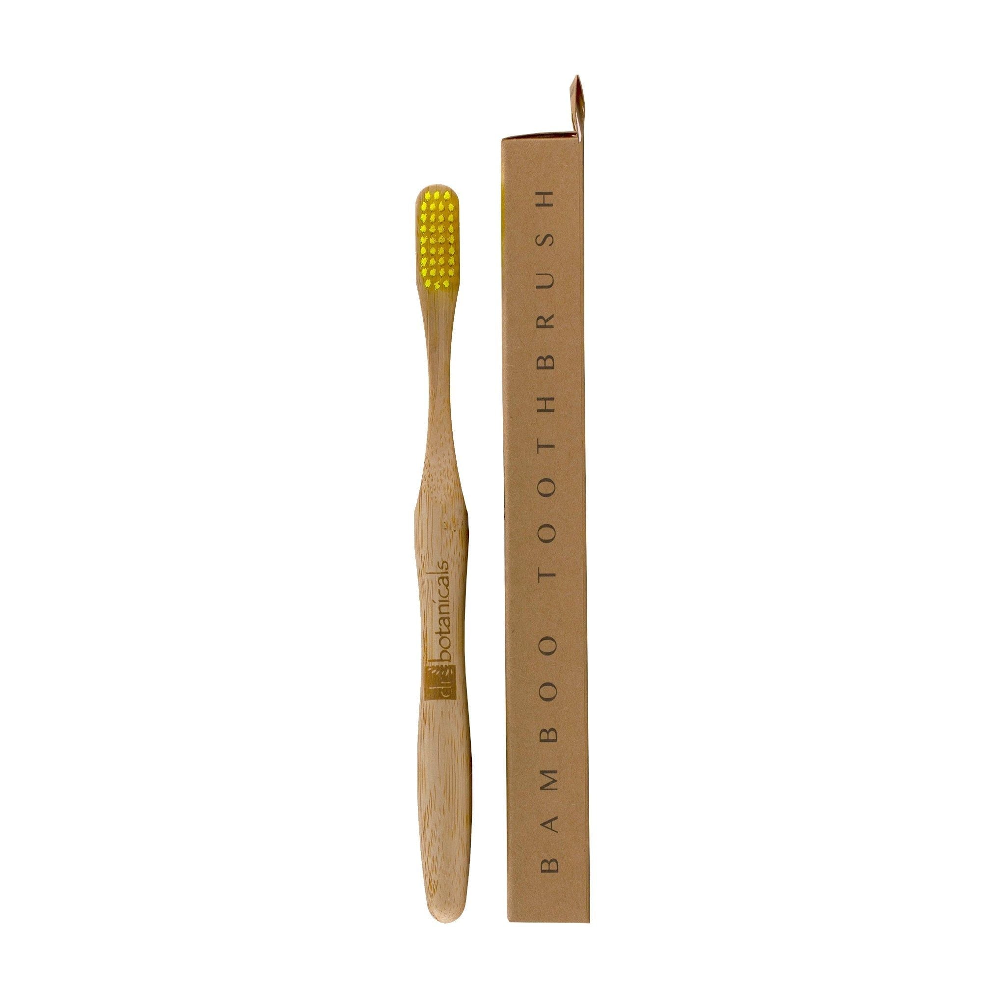 Dr. Botanicals Bamboo Toothbrush Yellow x 2 Duo Pack image 3