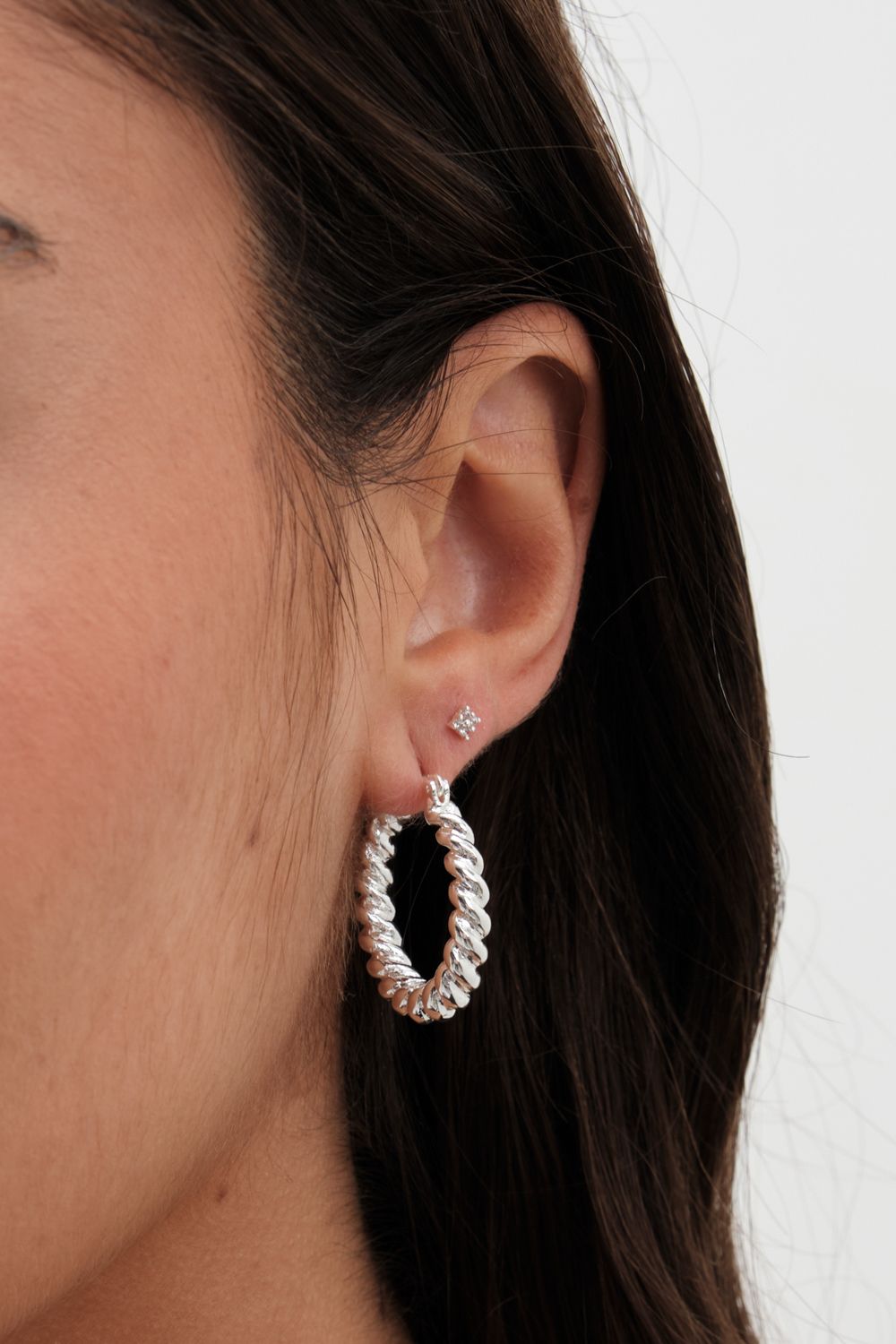 Jon Richard Silver Plated Polished Twist Hoop Earrings image 4