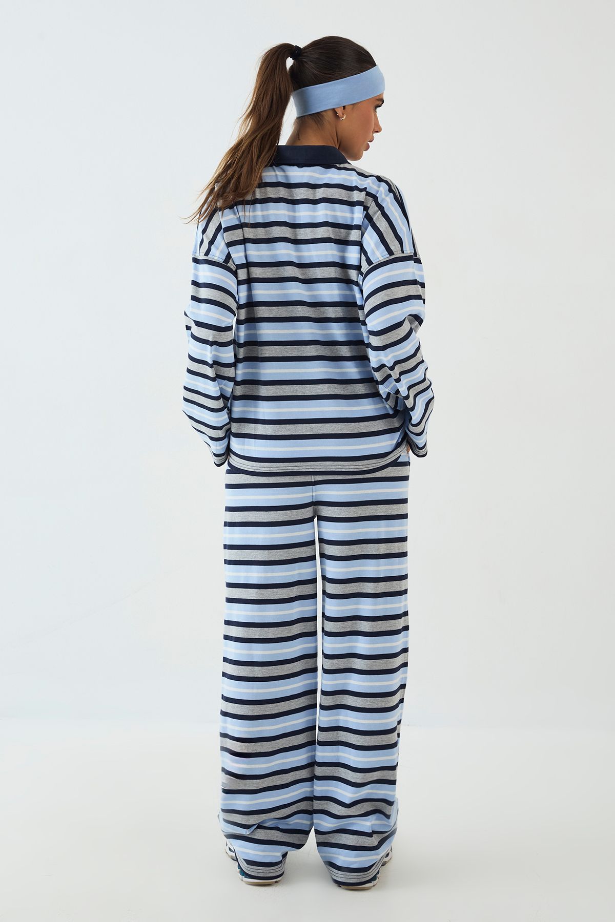 DSGN Studio DSGN Studio Stripe Wide Leg Trouser Indigo image 2