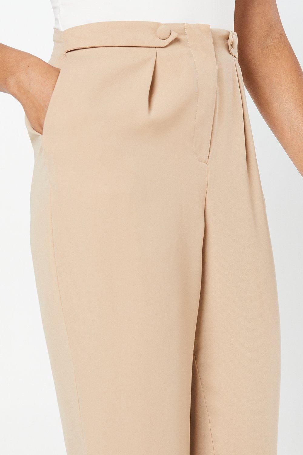 Dorothy Perkins Button Front Slim Leg Trouser Camel image 4