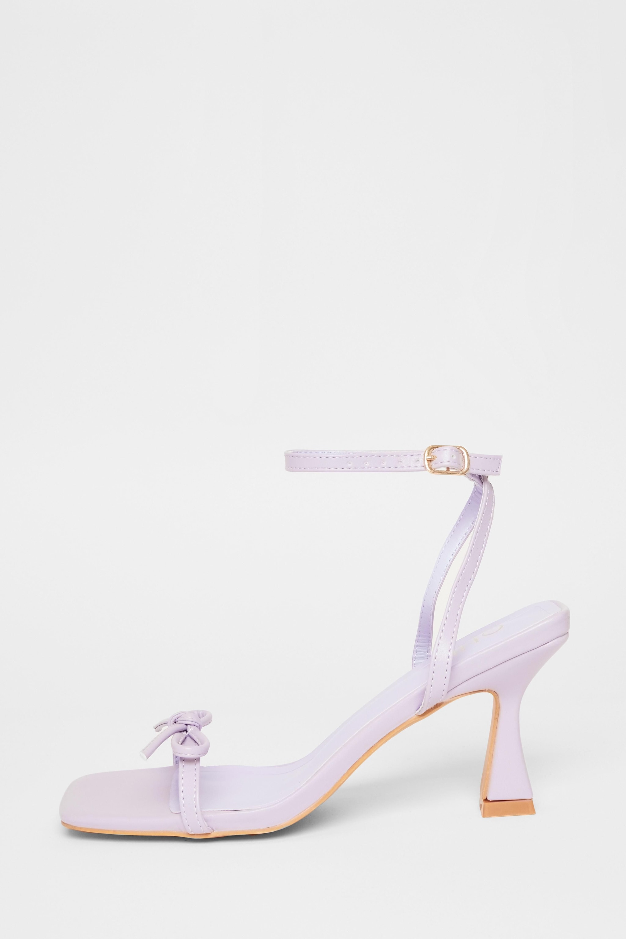 Quiz Purple Bow Detail Heels image 3