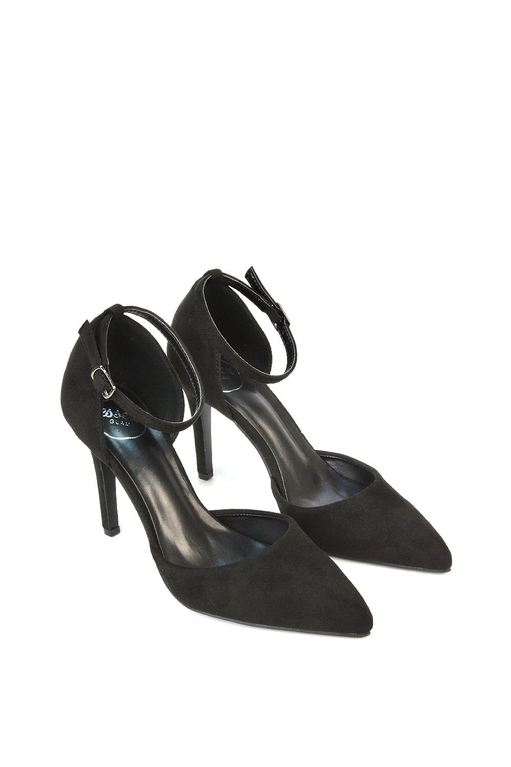 XY London 'Claire' D'Orsay Point Toe Ankle Strap Stiletto Heel Court Shoes image 4