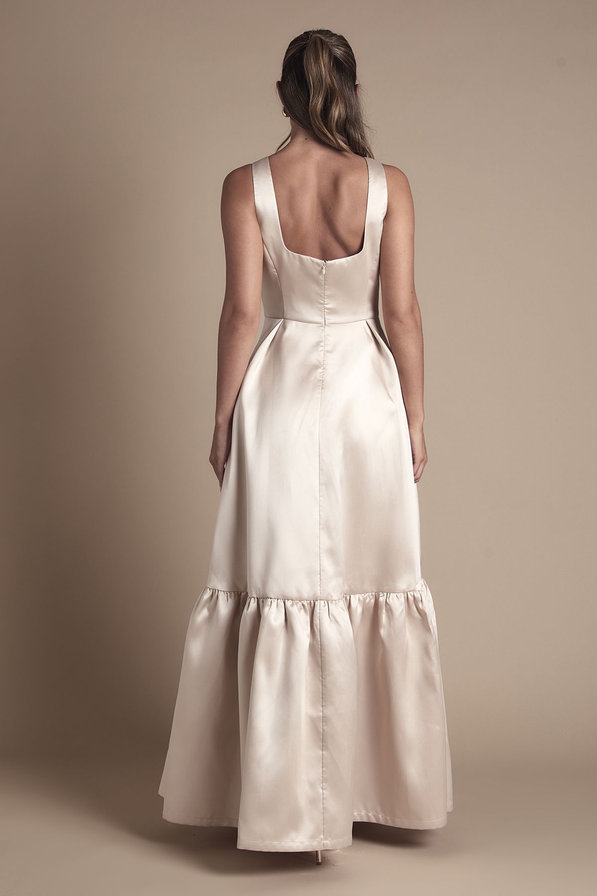 Coast Twill Strapless Full Skirted Bridesmaid Dress Champagne image 4