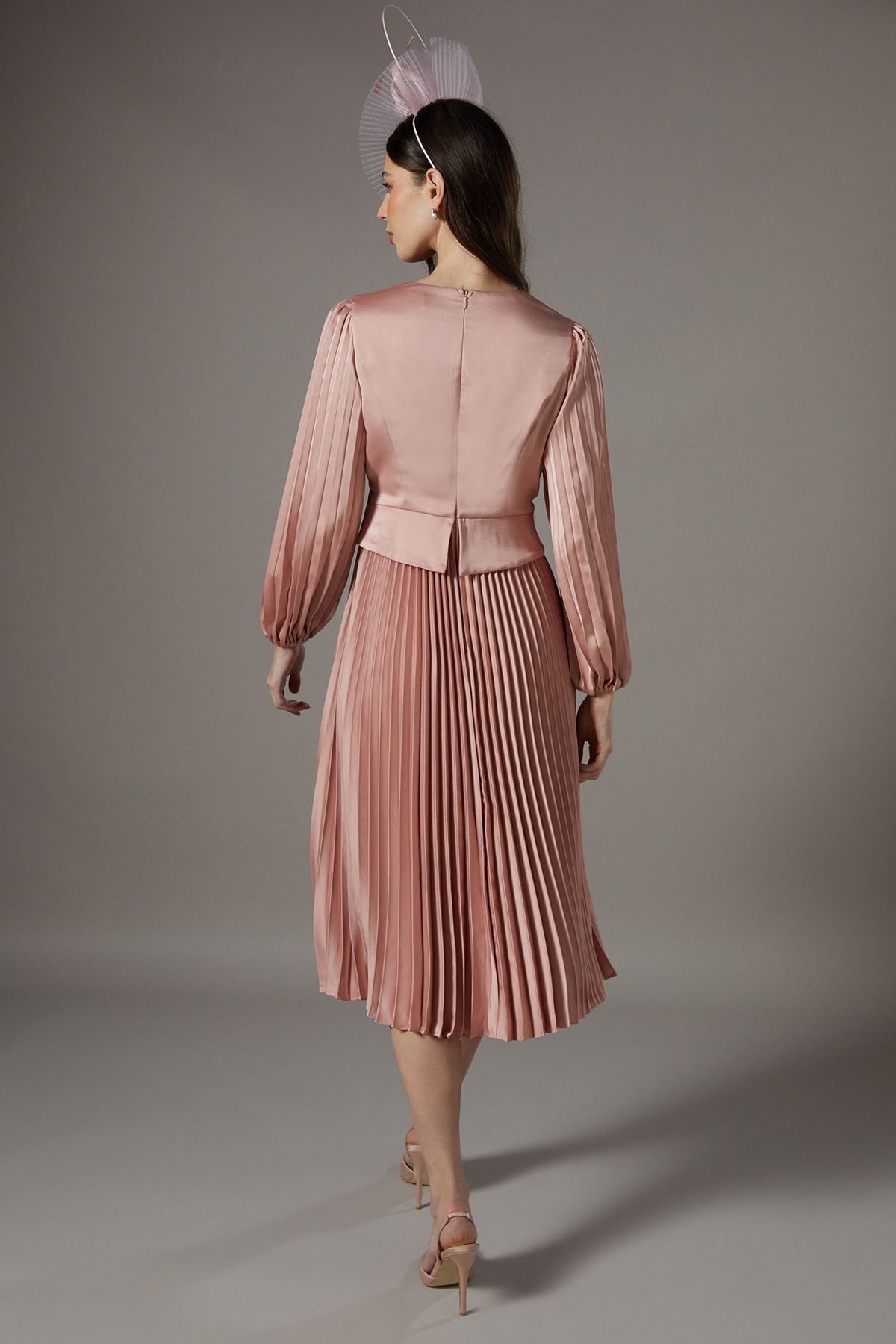 Coast Petite Pleat Skirt Midi Dress Rose image 3