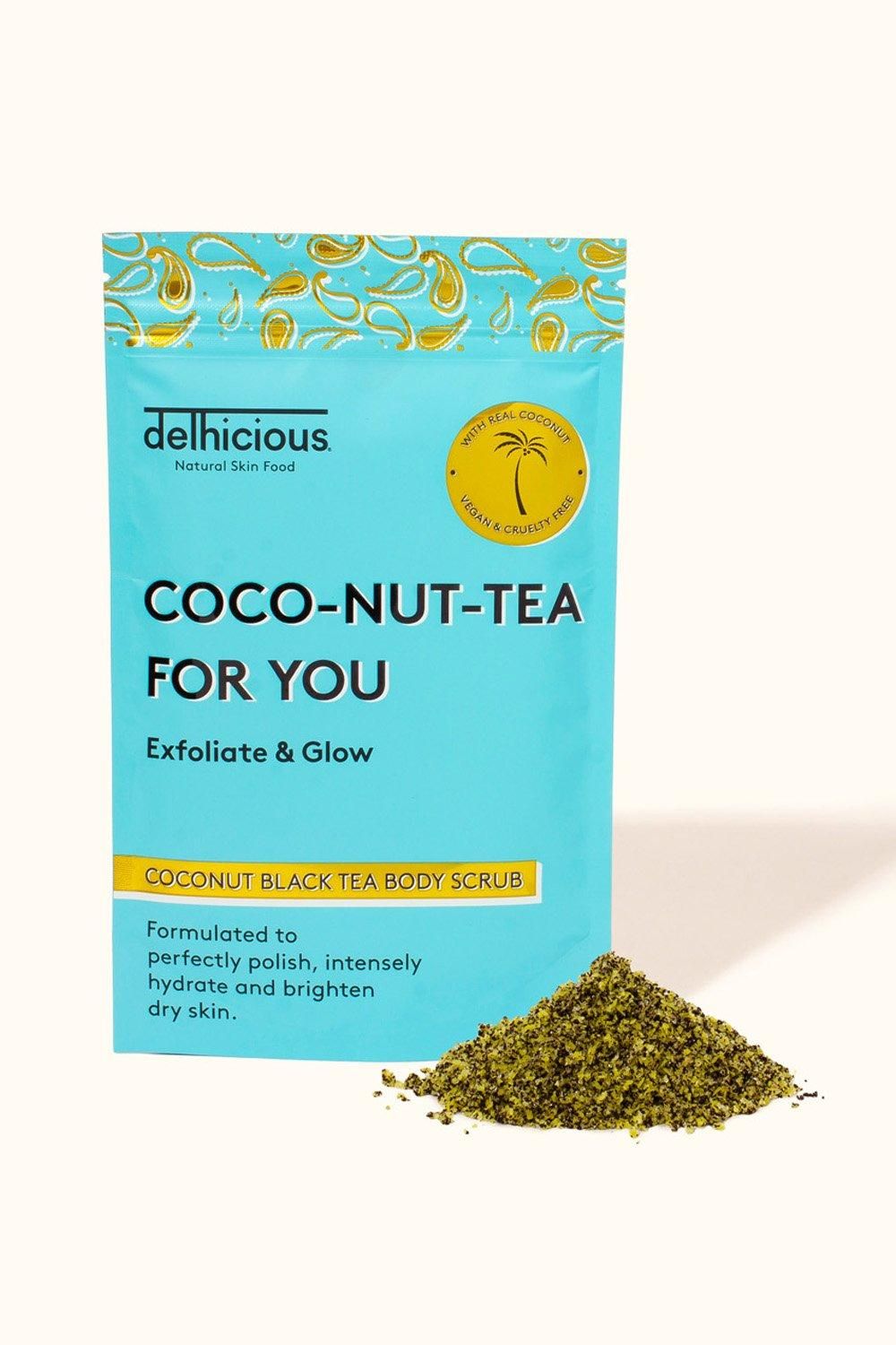 Delhicious Coconut Black Tea Body Scrub Blue image 1