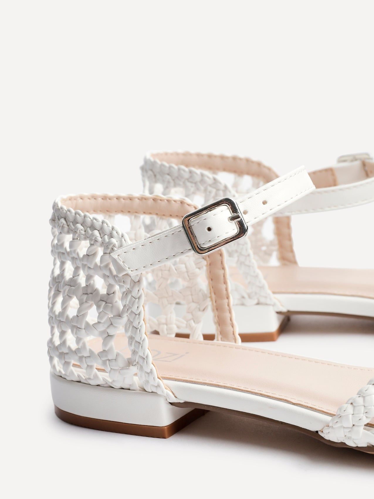 Linzi Suki White Woven Sandals image 5