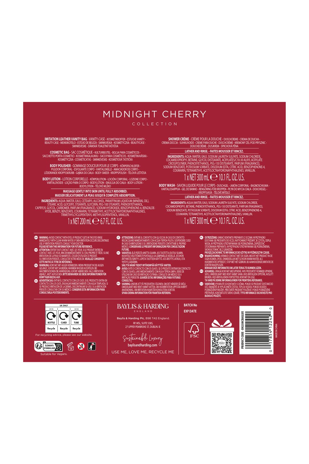 Baylis & Harding Midnight Cherry Bags Of Beauty Gift Set Multi image 8