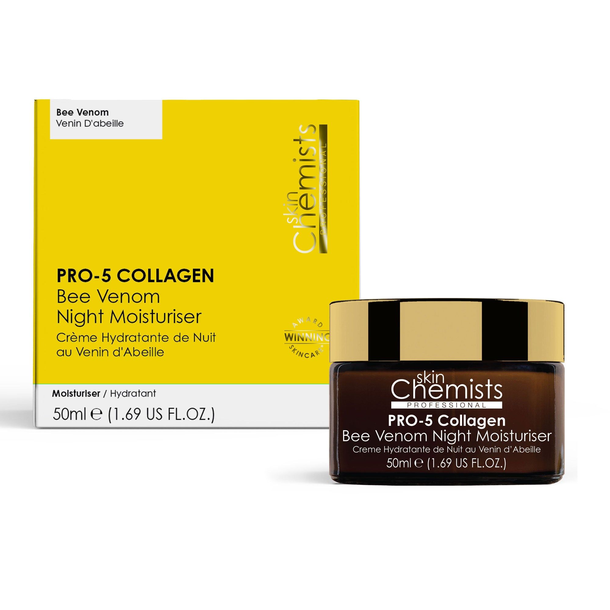 skinChemists professional Pro-5 Collagen Bee Venom Night Moisturiser 50ml x 2 Duo Pack image 2