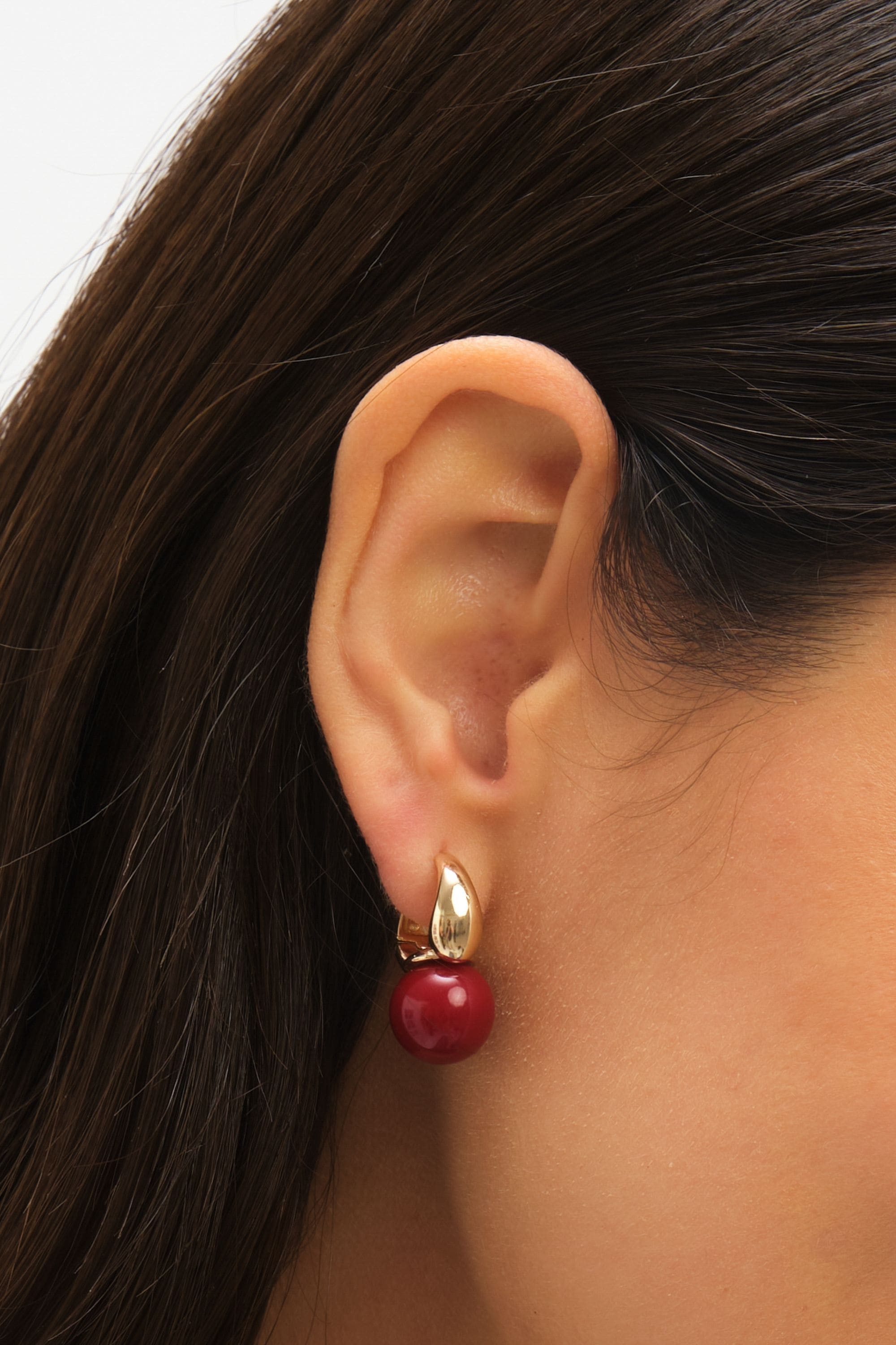 Jon Richard Gold Plated And Red Bead Earrings image 4