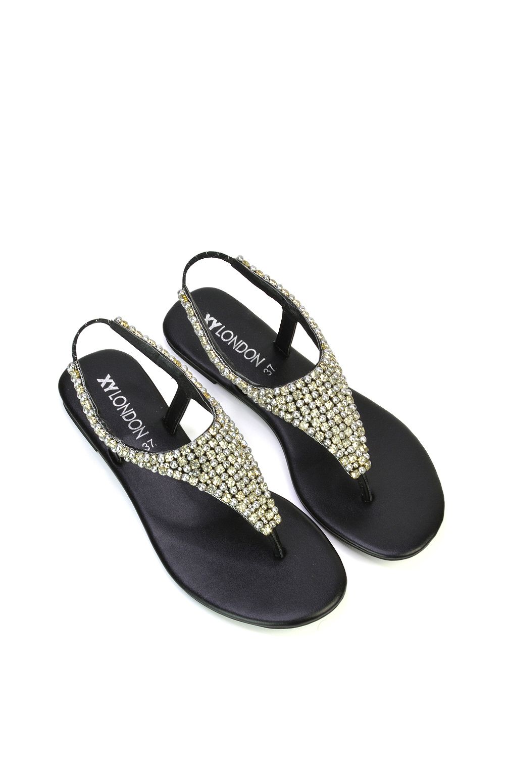 XY London 'Lauren' Embellished Toe Post Flat Sandals image 3