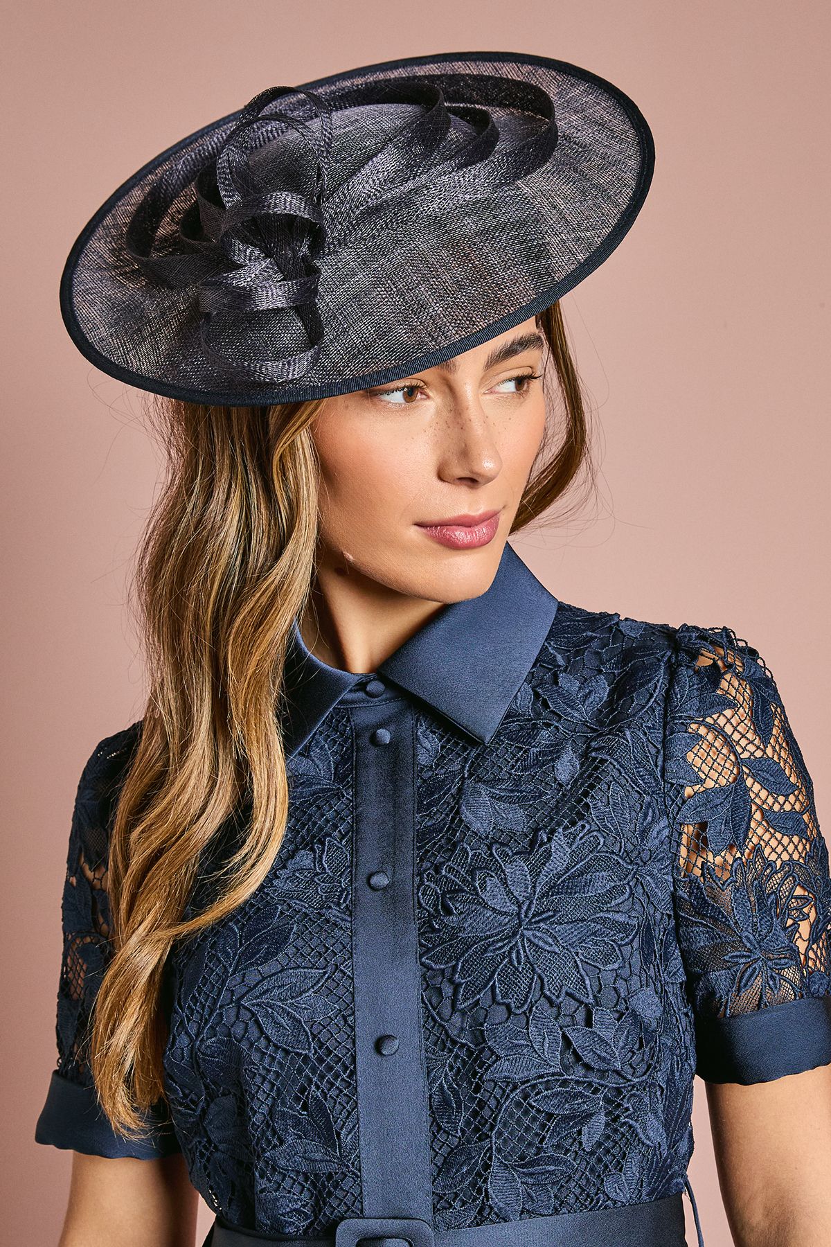 Coast Loop Detail Disc Fascinator Navy image 2