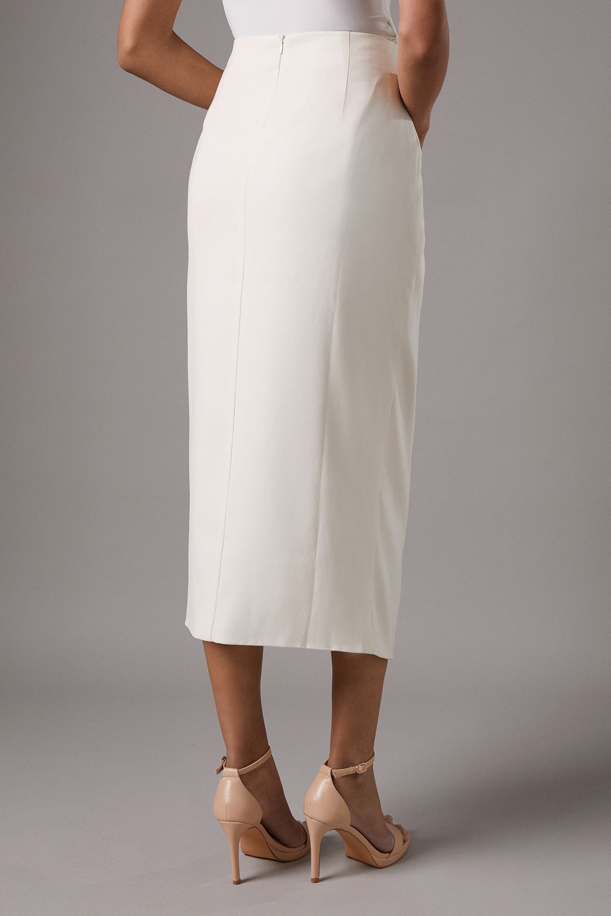 Coast Knot Front Wrap Skirt Ivory image 3