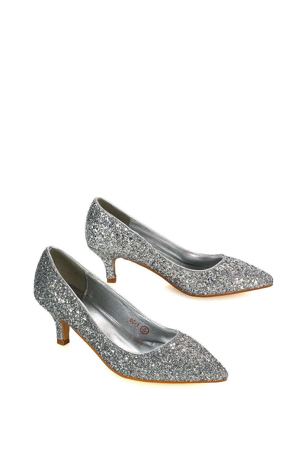 XY London 'Gwyneth' Pointed Toe Mid Stiletto Kitten Heel Court Shoes image 4