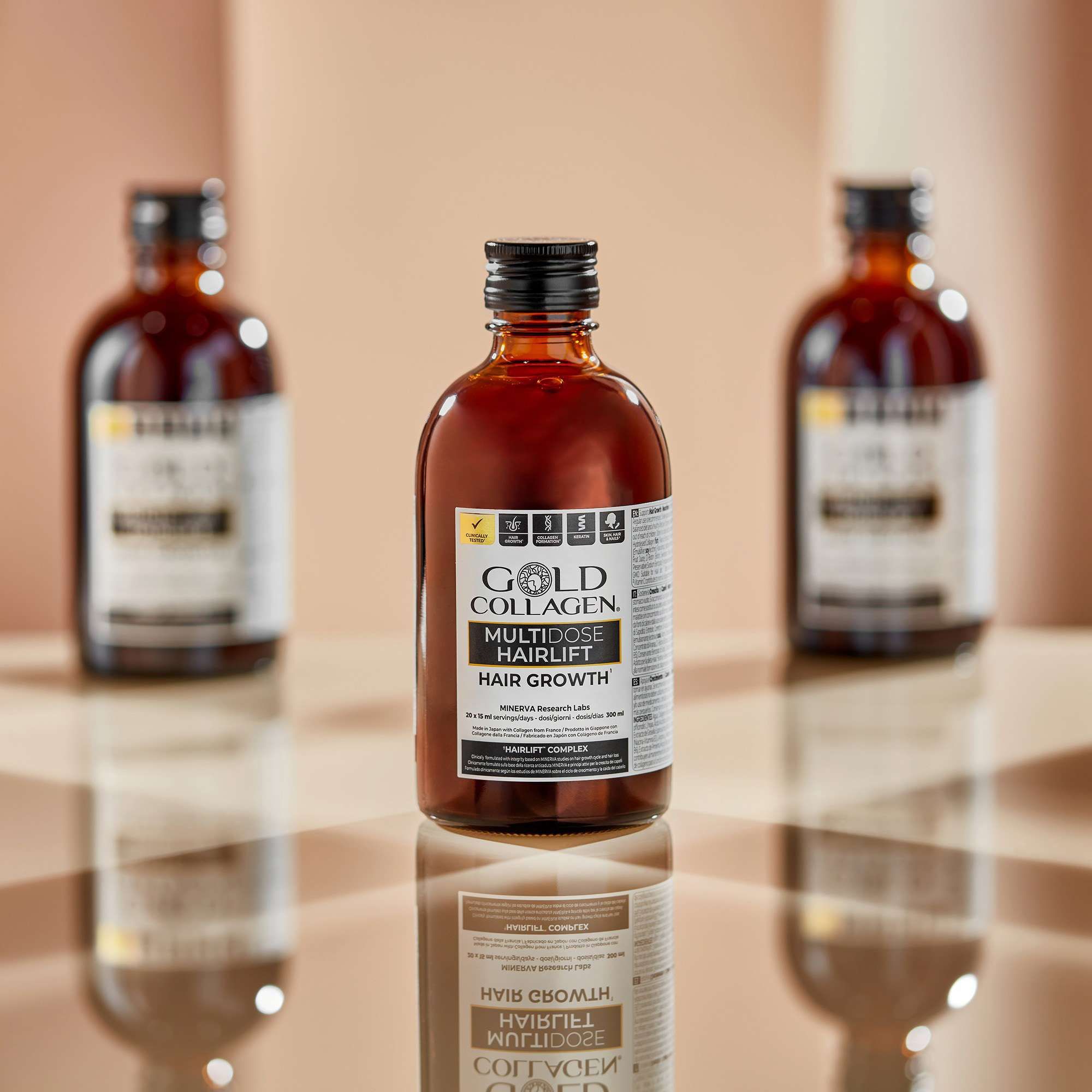 Gold Collagen Liquid Supplement Hair Growth Liquid Supplement 20 x 15ml image 3