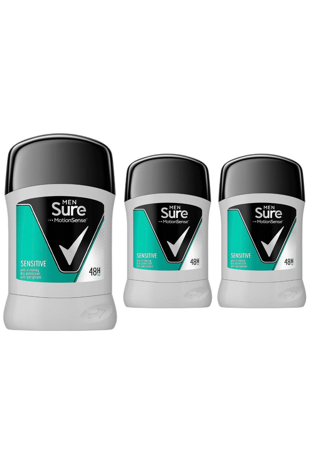 Sure 'Roll-On' Motion Sense Anti-Irritating Sensitive Dry 50ml, 3pk image 1