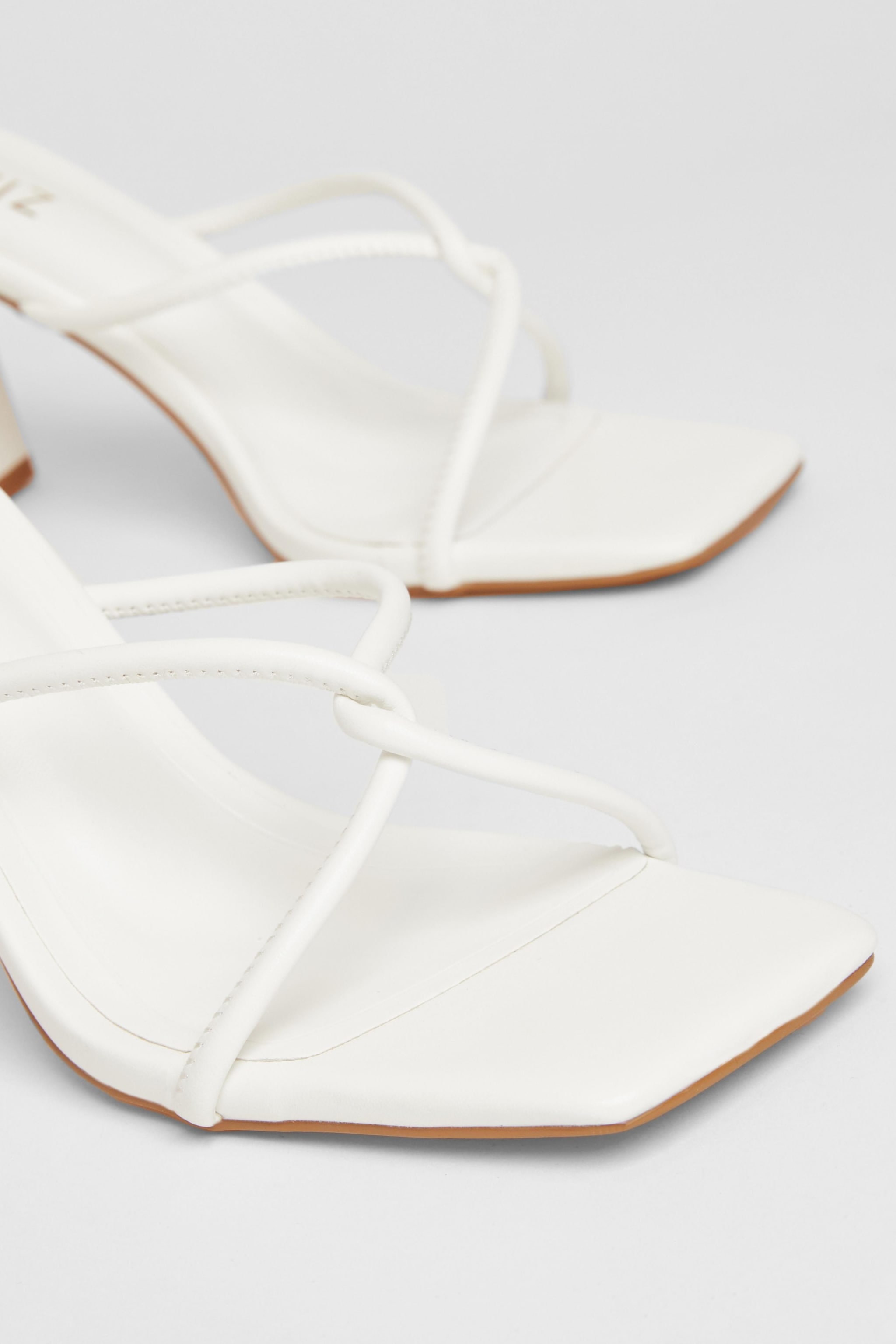 Quiz White Twist Front Strappy Block Heels image 4