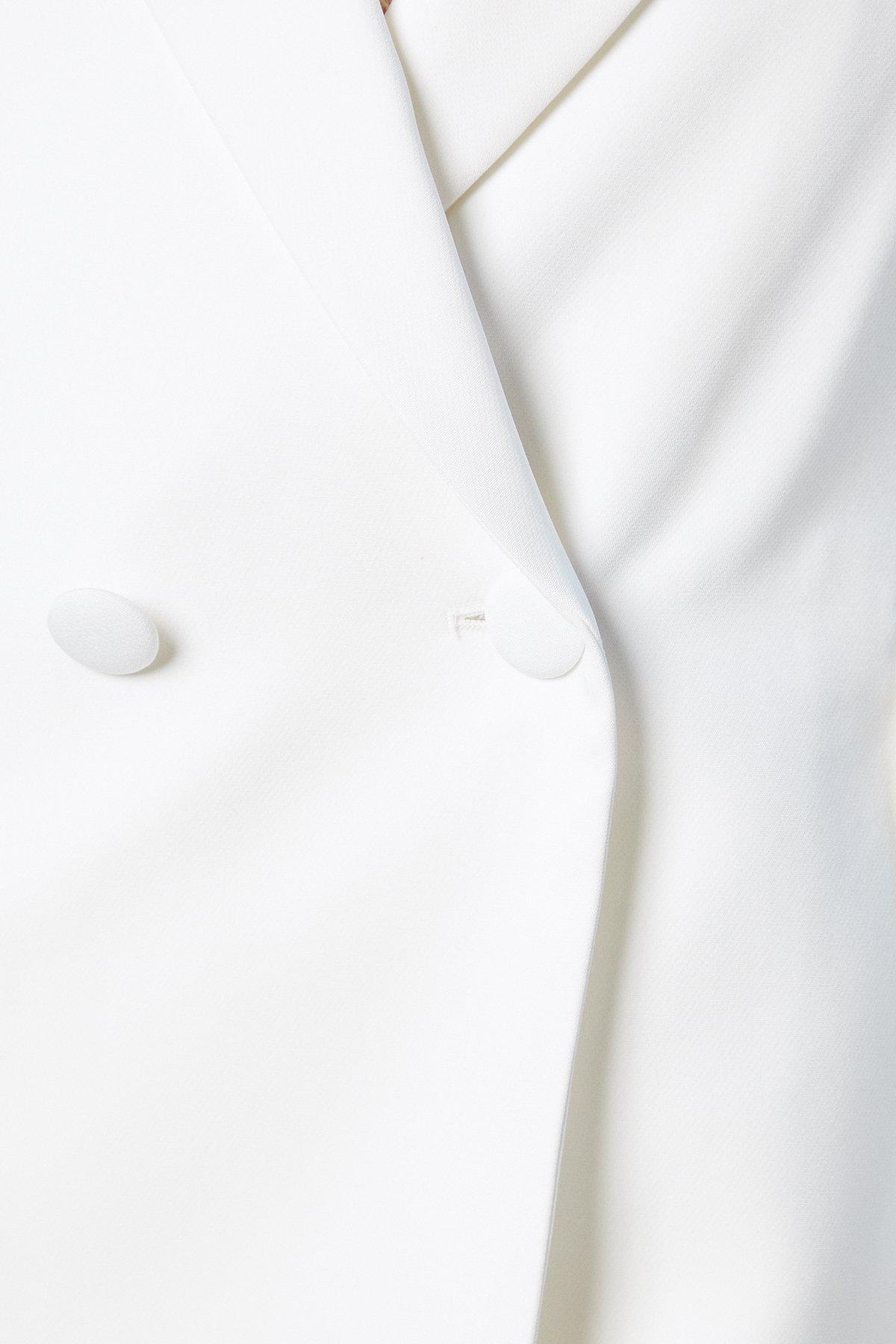 Oasis Tailored Double Breasted Bridal Blazer Ivory image 6