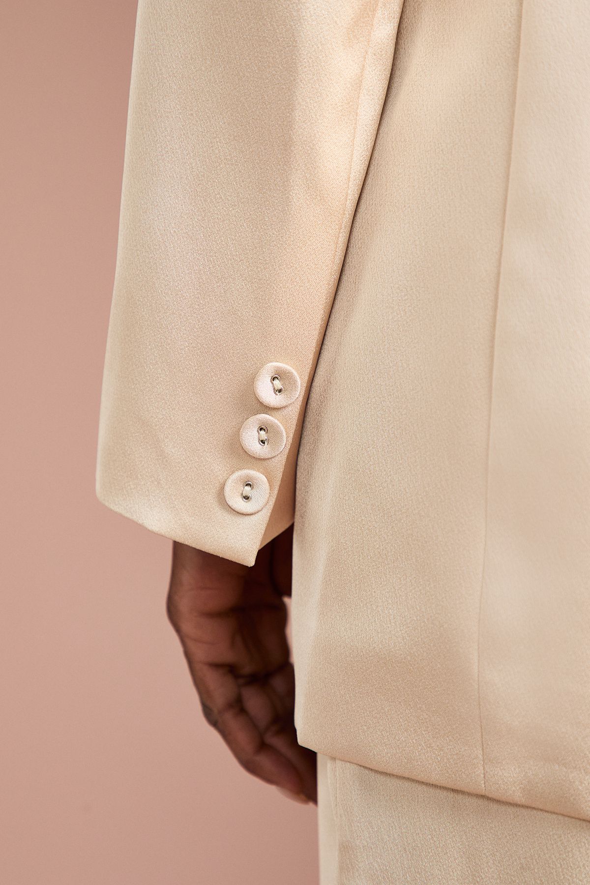 Coast Satin Double Breasted Blazer Champagne image 4