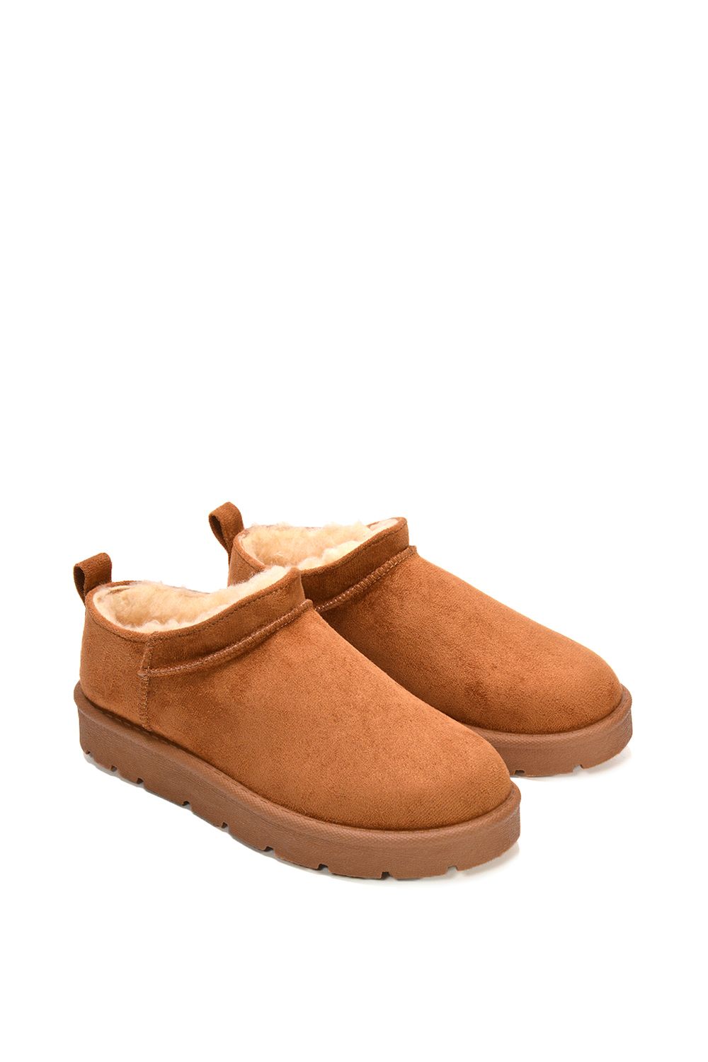 XY London 'Maeve' Faux Fur Lined Slip On Flat Mini Snug Booties image 5