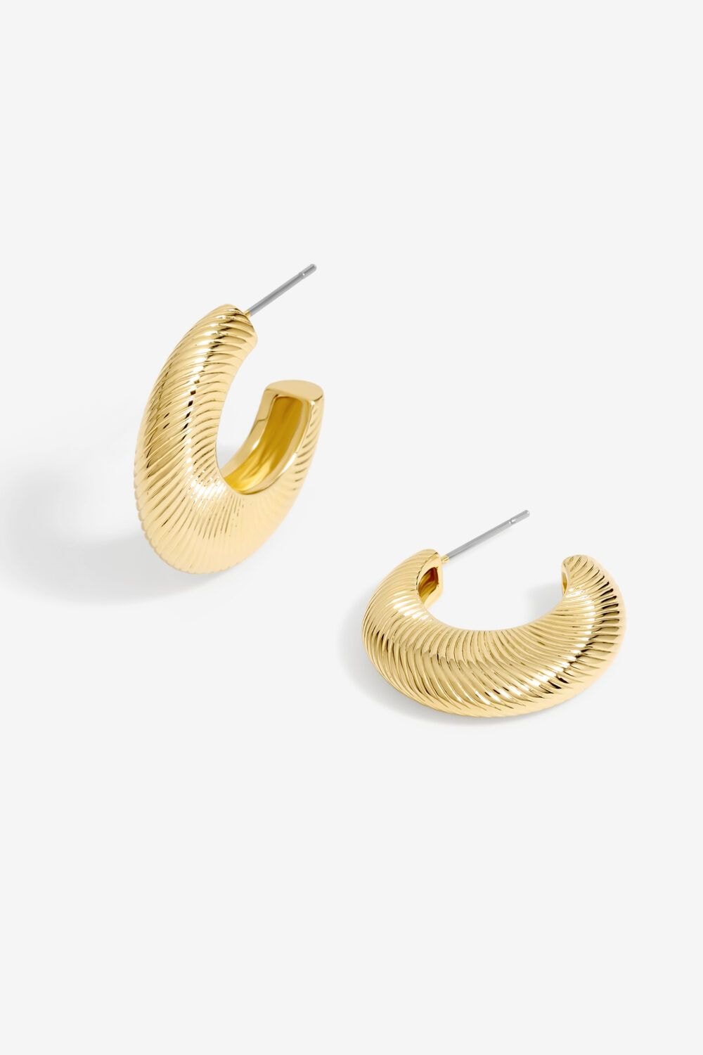 Jon Richard Gold Plated Diamond Cut Hoop Earrings image 1