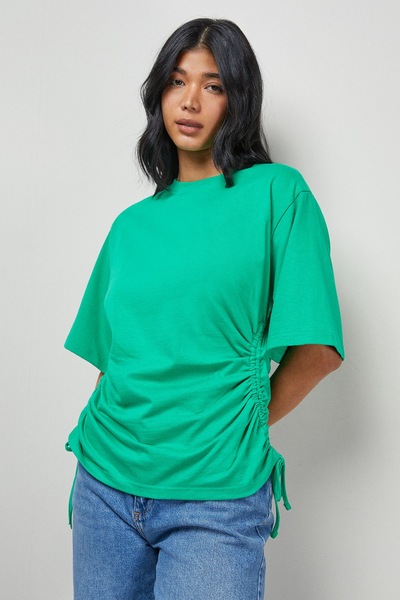 Warehouse Gathered Waist Boxy T-Shirt Bright Green