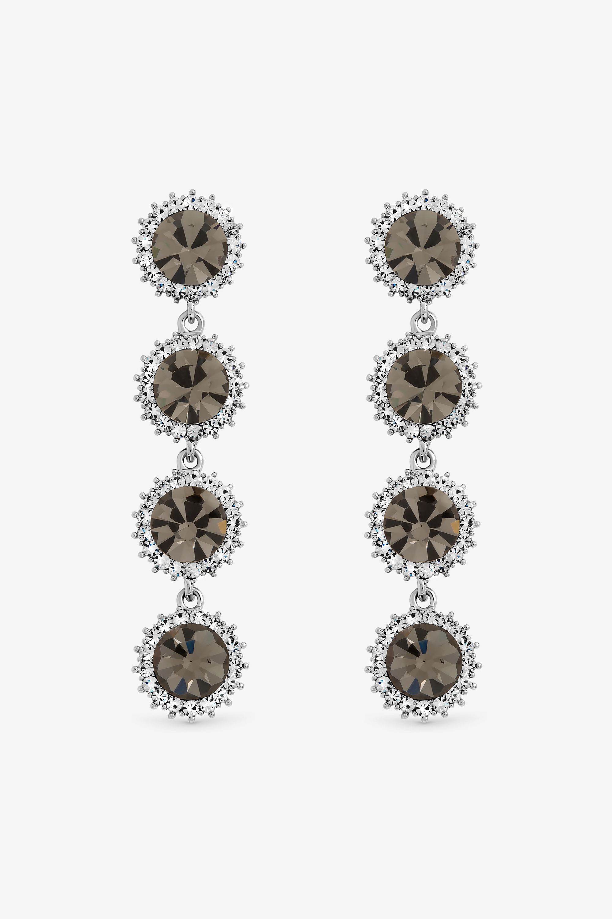 Jon Richard Black Diamond Statement Drop Earrings image 1