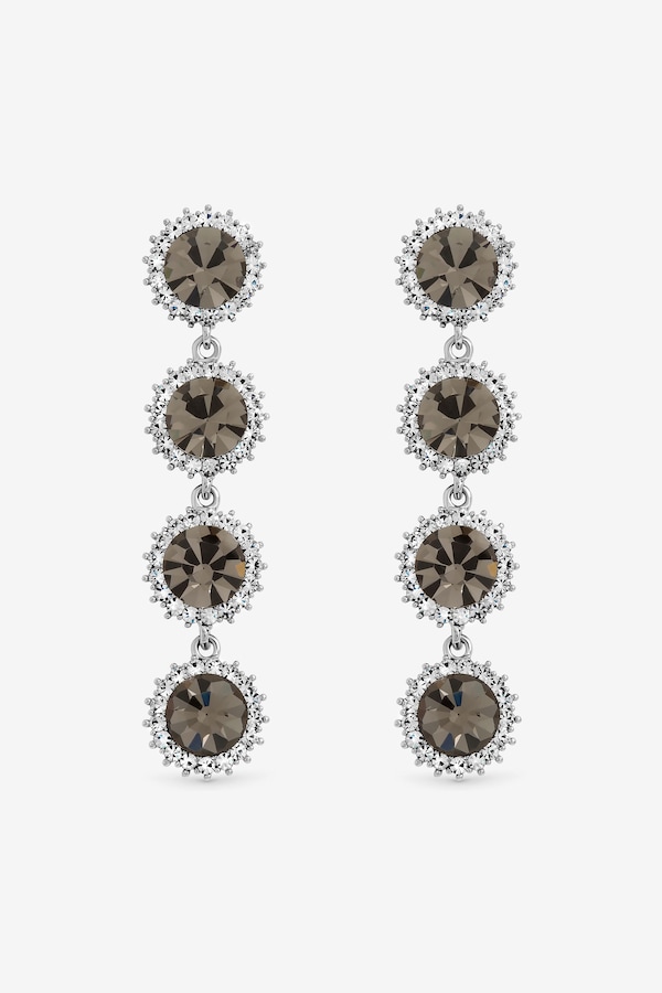 Jon Richard Black Diamond Statement Drop Earrings