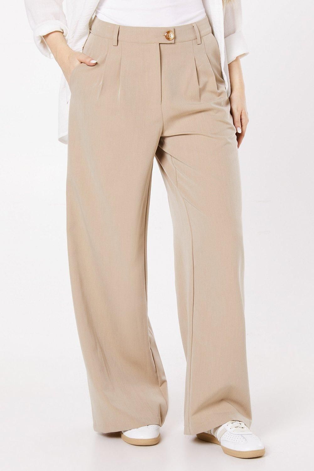 Dorothy Perkins Tab Detail Wide Leg Trouser Camel image 2
