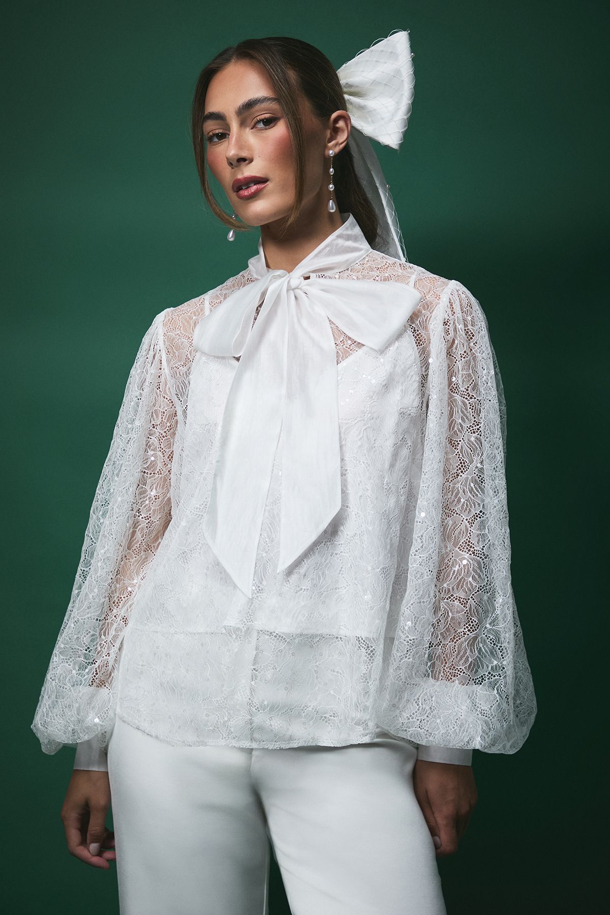Coast Lisa Tan Sequin Organza Bridal Blouse Ivory image 1