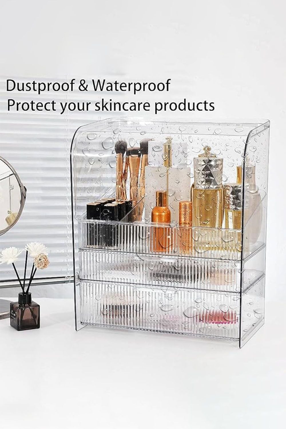 SHEONLY Large Capacity Makeup Organizer with 2 Drawers for Vanity image 4