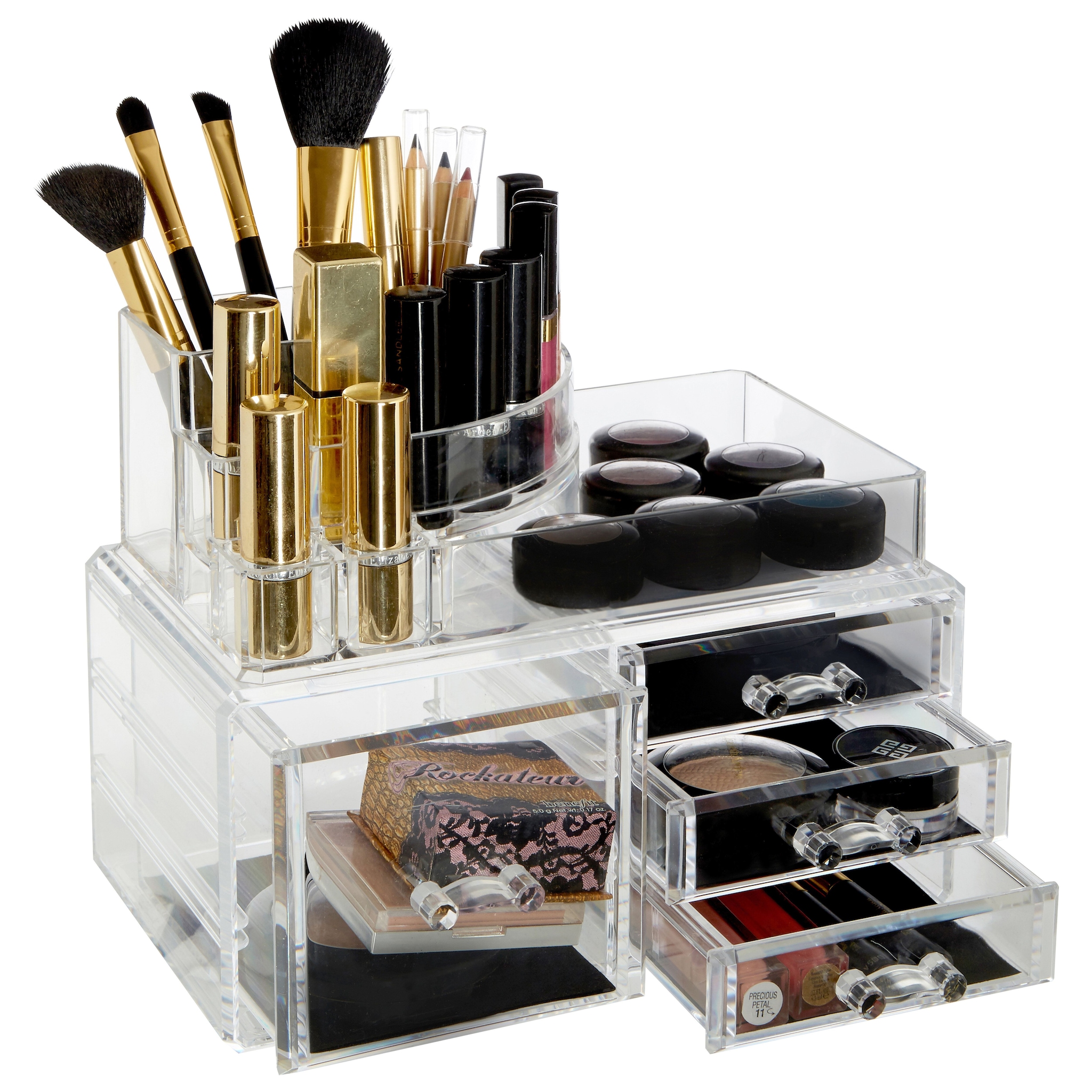 Orsina 8 Compartments Cosmetics Organiser With 4 Drawers, Clear Acrylic Cosmetic Organiser, Makeup Storage Box image 3