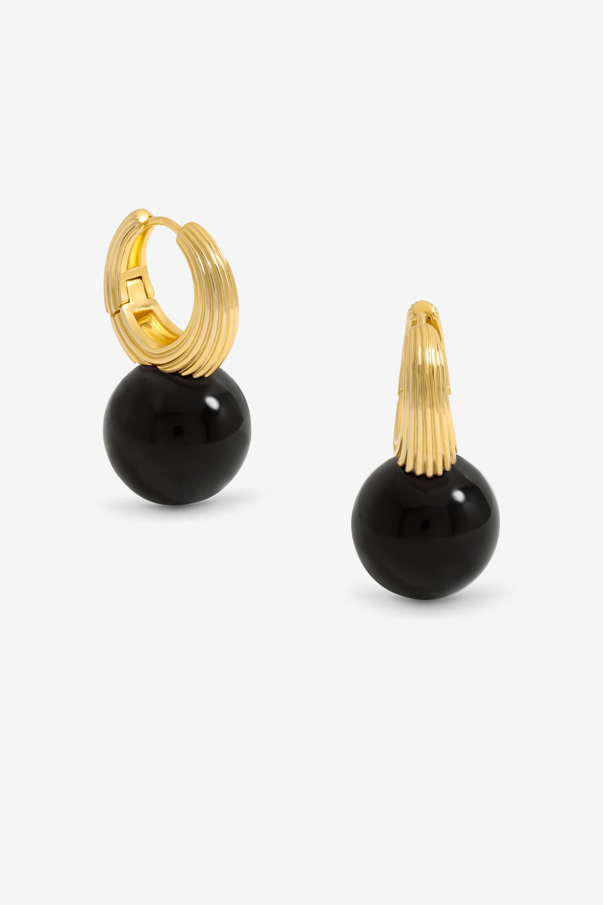 Jon Richard Ridge Hoop And Jet Bead Statement Earrings image 1