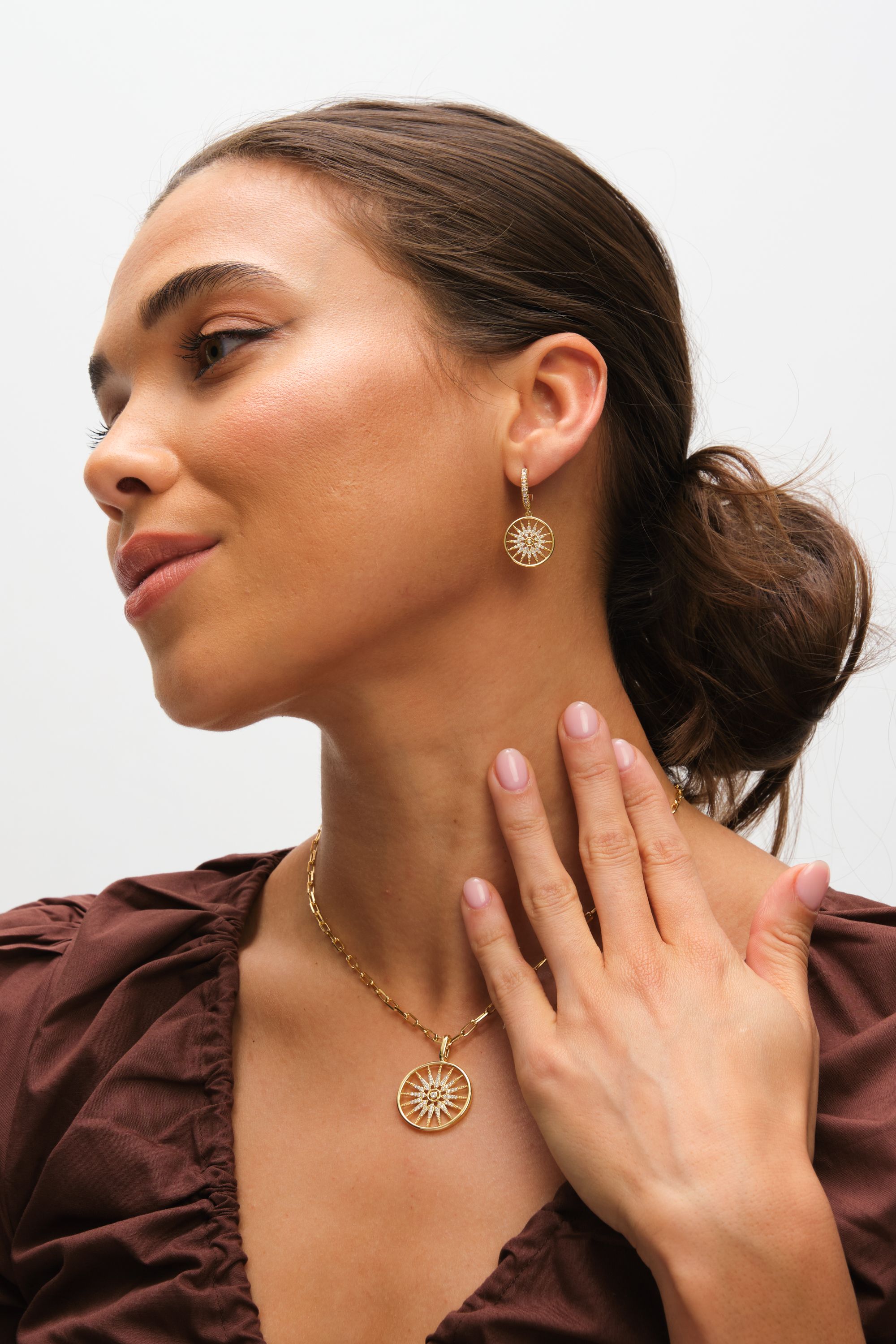 Inicio 14K Gold Plated Celestial Charm Chain Necklace - Gift Pouch image 2