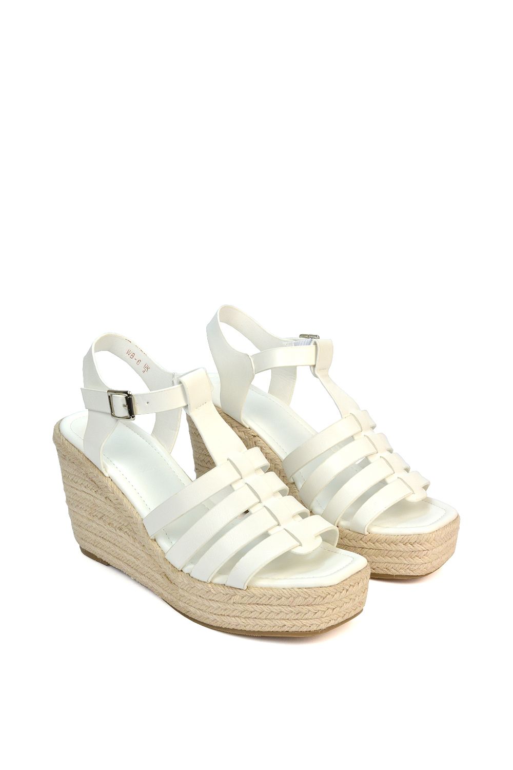 XY London 'Remi' Wedge Heel Platform Espadrille Square Toe Sandals image 3