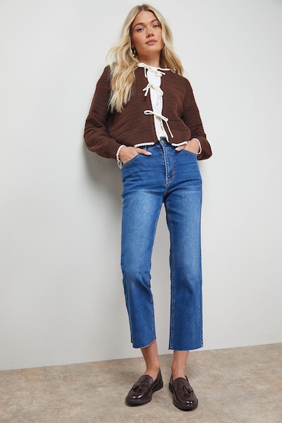 Oasis Bunny Real Leather Brogue Detail Tassel Loafers Brown