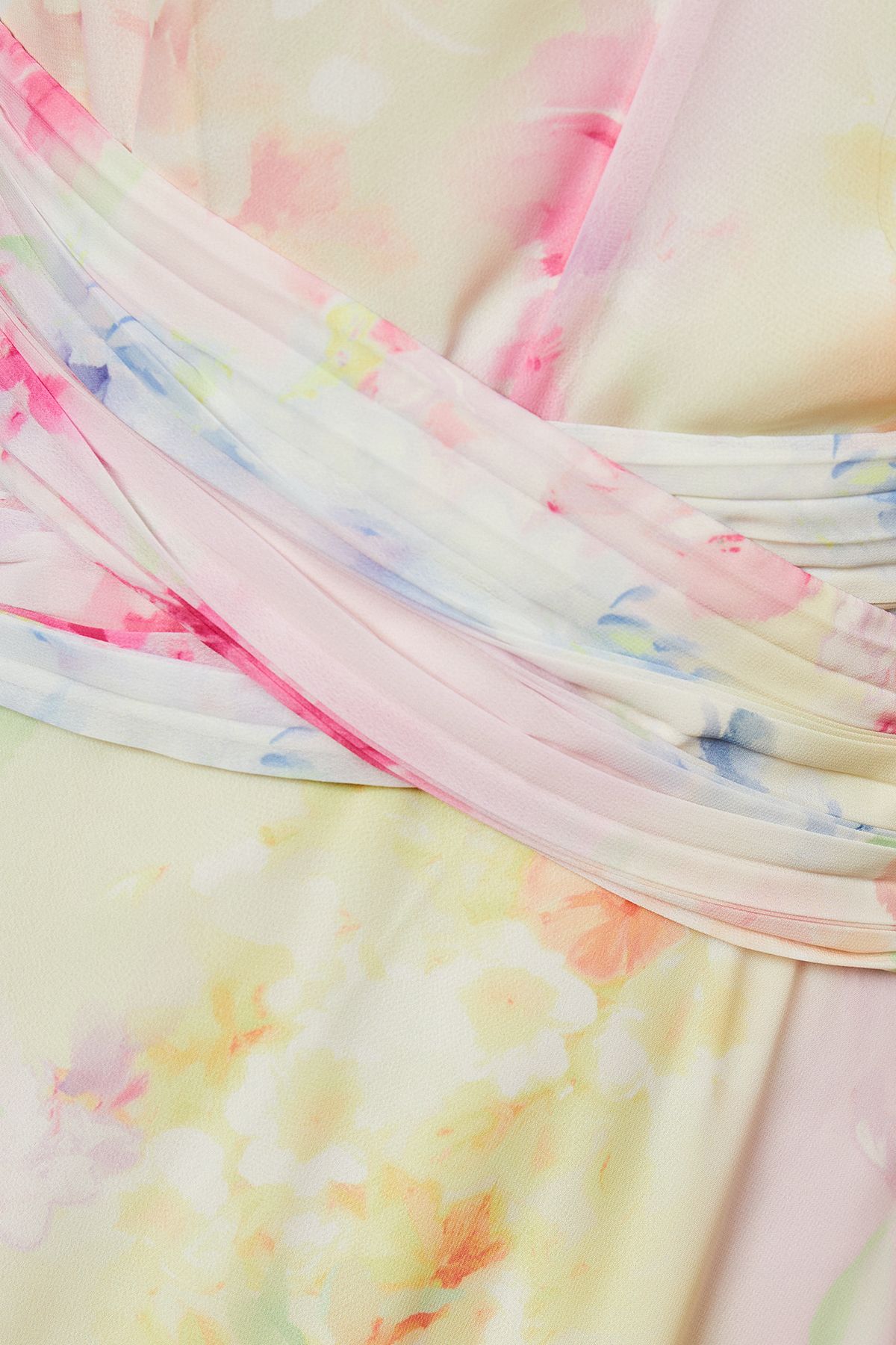 Oasis Printed Twist Front Detail Tiered Midi Dress Multi image 5