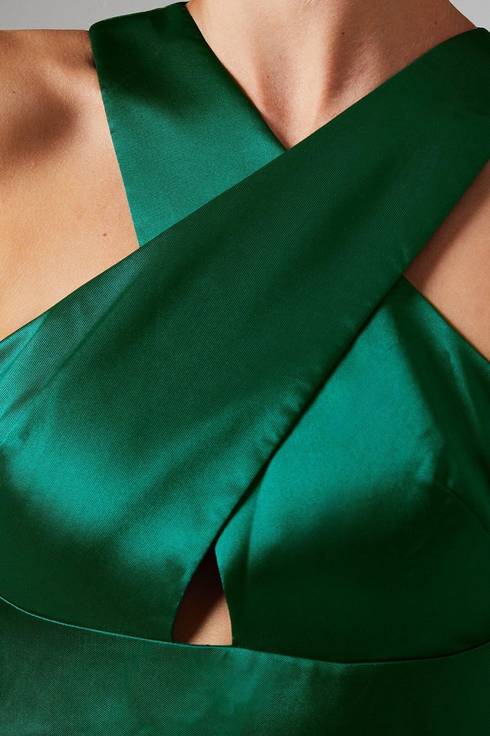 Coast Cross Neck Twill Bridesmaid Dress Emerald image 5