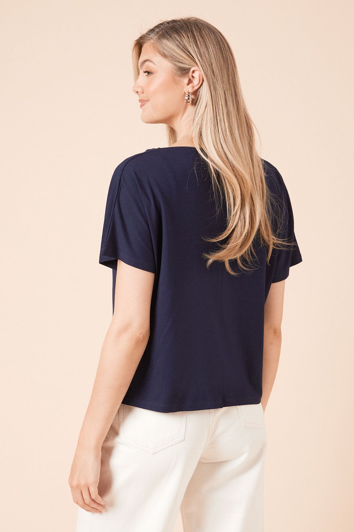 Dorothy Perkins Cowl Neck T Shirt Navy image 4