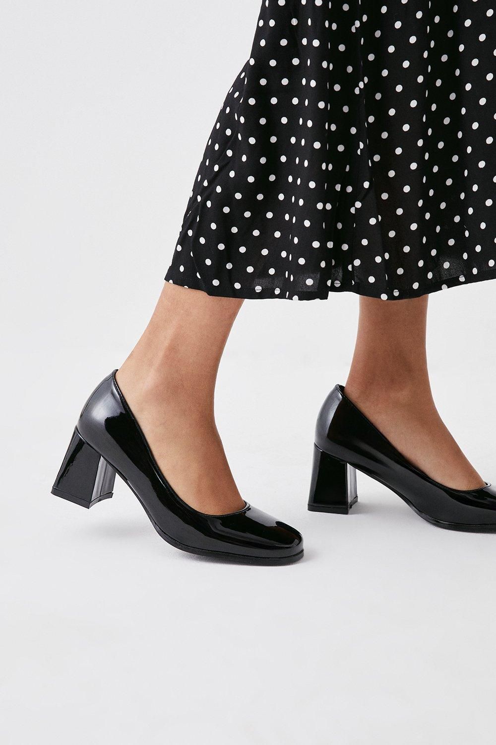 Oasis Square Toe Court Shoes True Black image 1