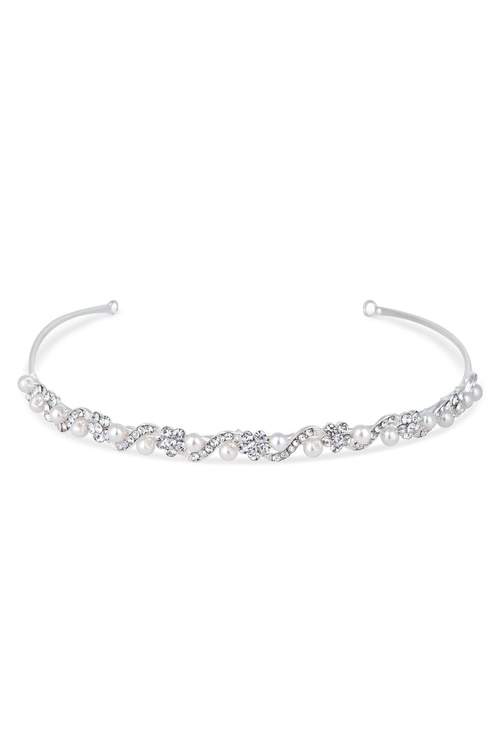 Jon Richard Bridal Silver Pearl And Crystal Headband - Gift Pouch image 1