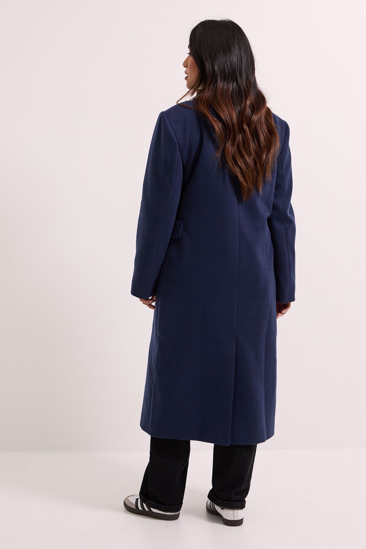Dorothy Perkins Petite Midi Length Fitted Military Coat Navy image 4