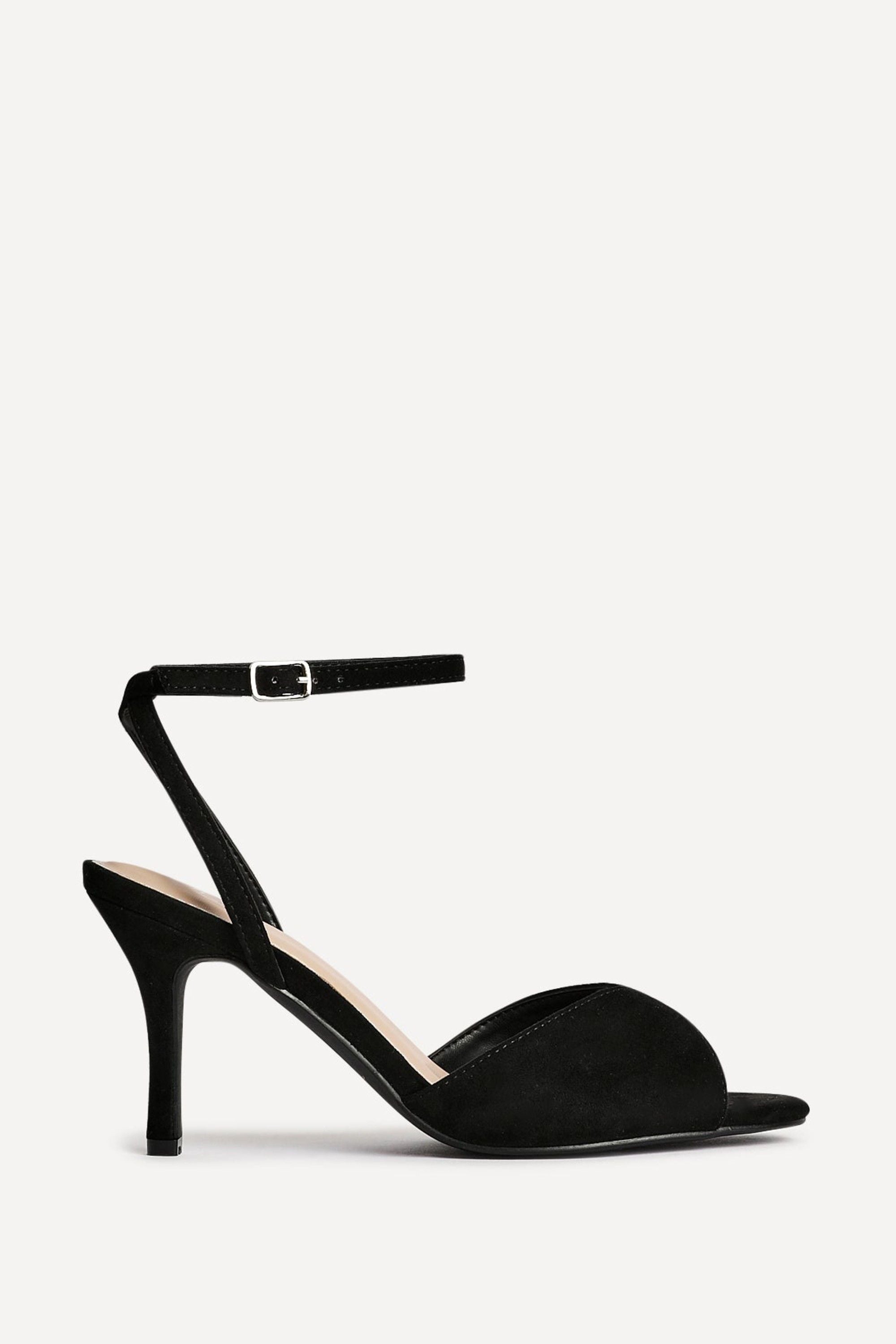 Linzi Parlour Black Faux Suede Peep Toe Stiletto Heel image 1