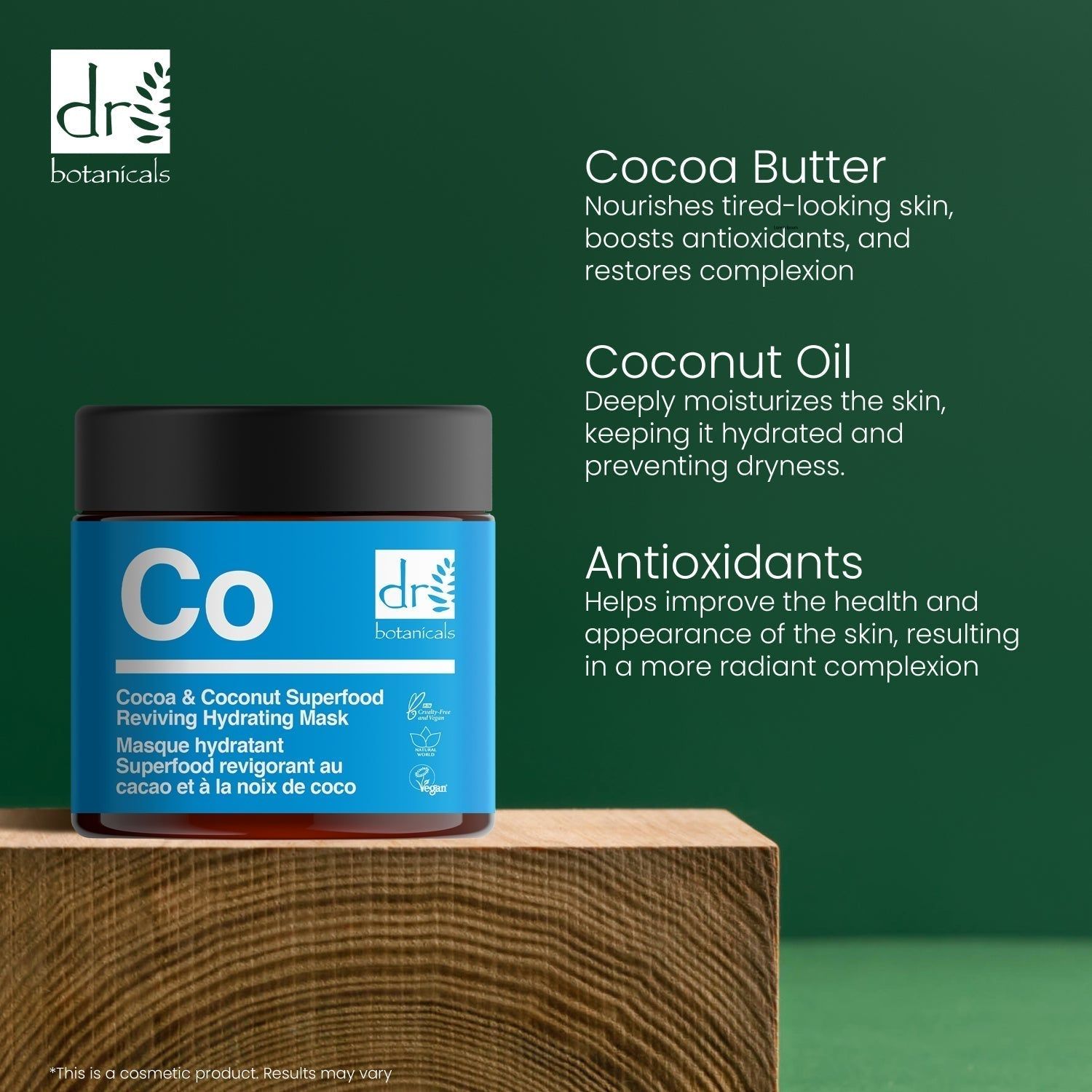 Dr. Botanicals Advanced Cocoa & Coconut Superfood Reviving Hydrating Mask 60ml image 6