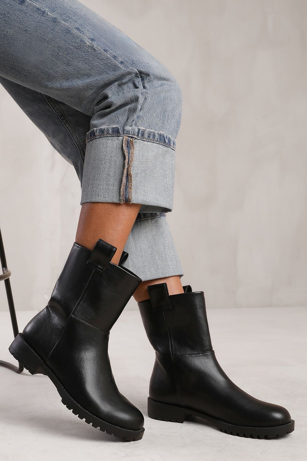 Where's That From 'Winter' Wide Fit Mid Calf Boot With Stitching Detail image 1