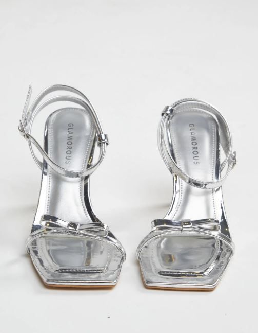 Shnoo Gold Strappy Bow Barely There-Heels image 3