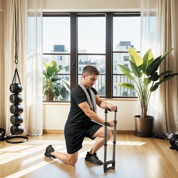 SPORTNOW Chest Expander with 10-50kg Adjustable Resistance for Men, Women