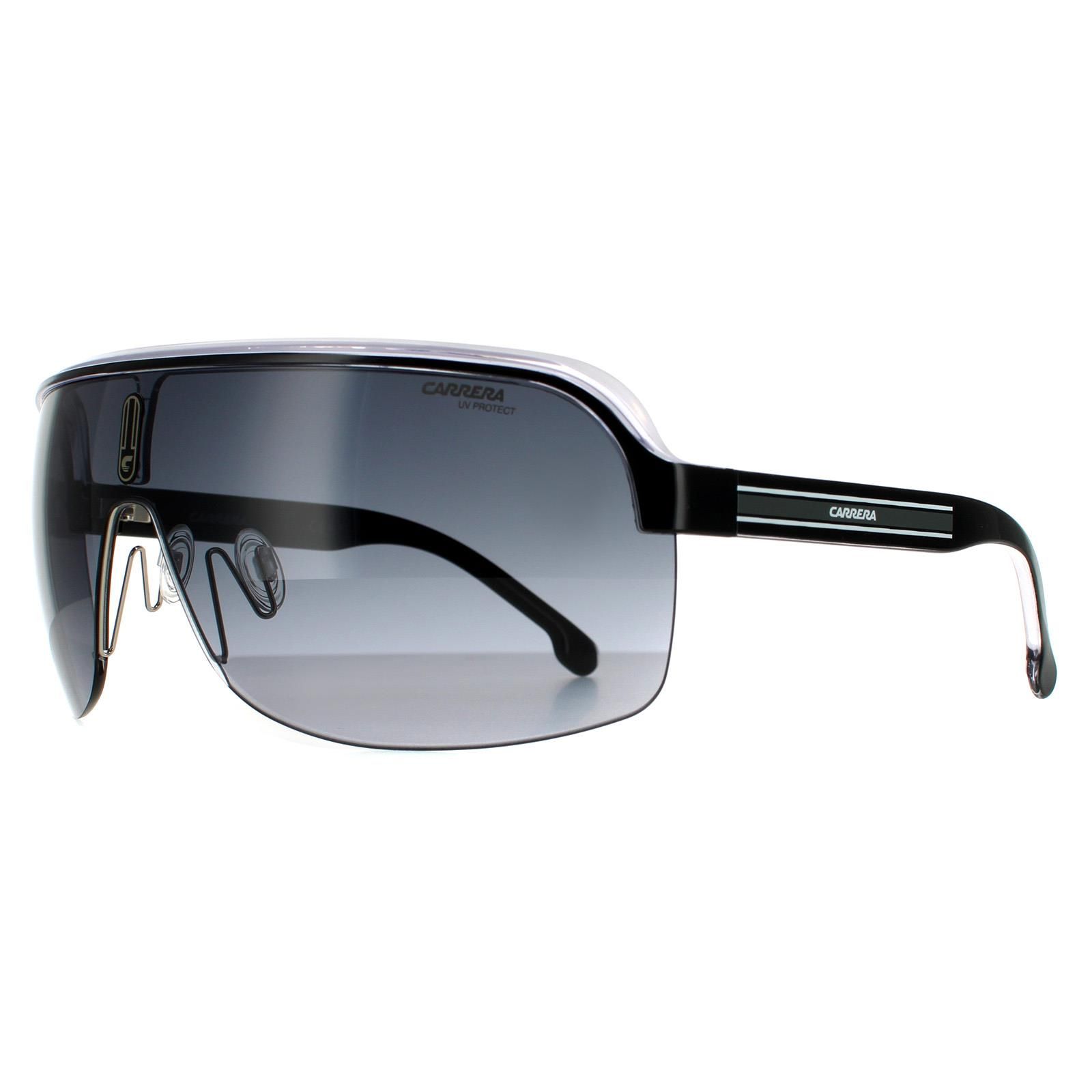 Carrera Shield Black White Dark Grey Gradient Sunglasses image 2