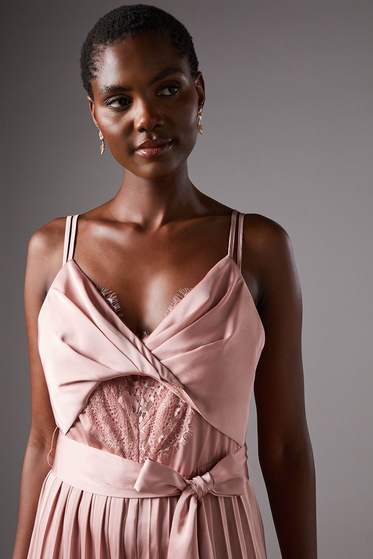 Coast Satin Lace Mix Jumpsuit Dusky Pink image 3